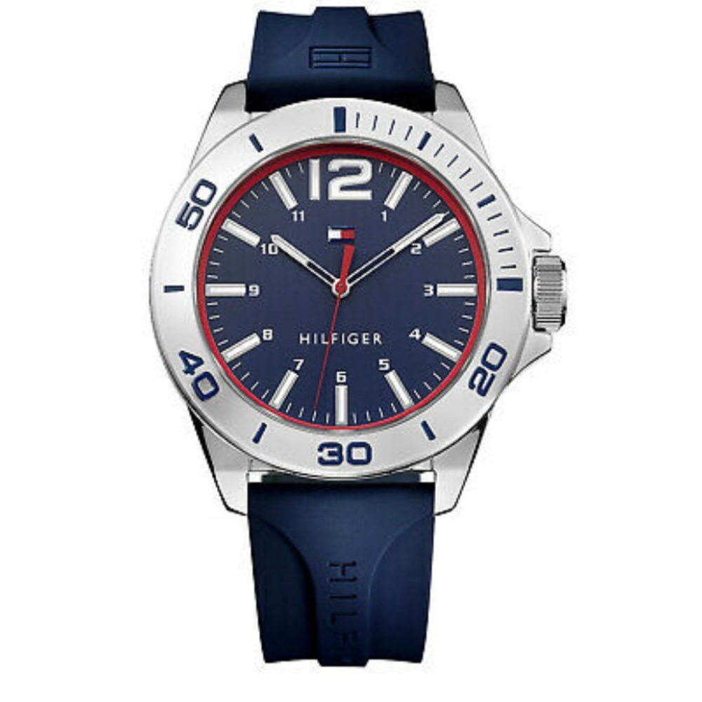 Tommy Hilfiger mens watch with blue silicone band